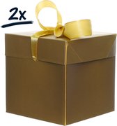 2x  verpakkingsdoos cadeaudoos geschenkdoos (10x10x10)cm met lint
