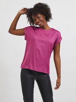 Vila VIELLETTE SS SATIN TOP - Magenta Haze Pink