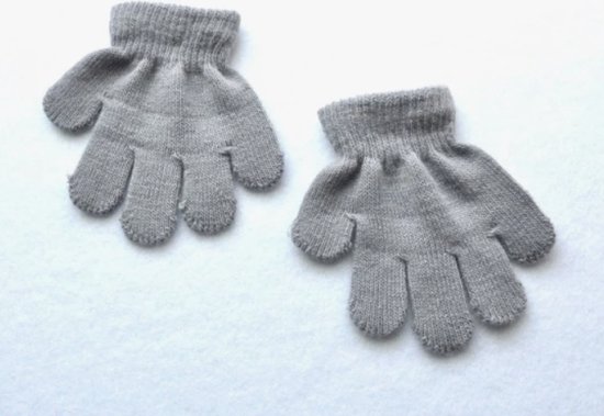 Handschoenen | Kind | Wanten | 1 jaar | 2 stuks | grijs en zwart | unisex | meisje | jongen