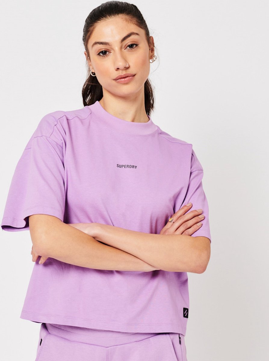Superdry Dames tshirt Code Tech Oversized T-shirt met wijdvallende pasvorm 6np – Mid Lilac
