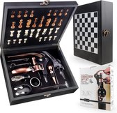 Kurkentrekker - Wijnopener - Flessenopener - Wijnaccessoires Set 9 in 1 - Schaakbord - Schaken