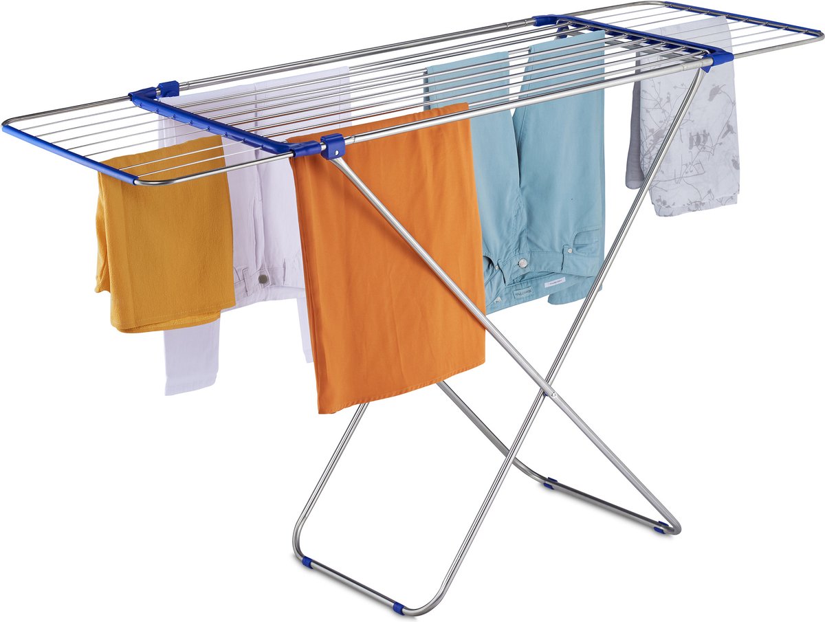 Relaxdays droogrek uitschuifbaar - wasdroogrek - wasrek kleding - droogrekje metaal