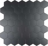 10 x Zelfklevende Tegel Hexagon Zwart - 288mm x Breedte 280mm x Dikte 4mm - zelfklevende wandpanelen - steenstips - achterwand - spatwand