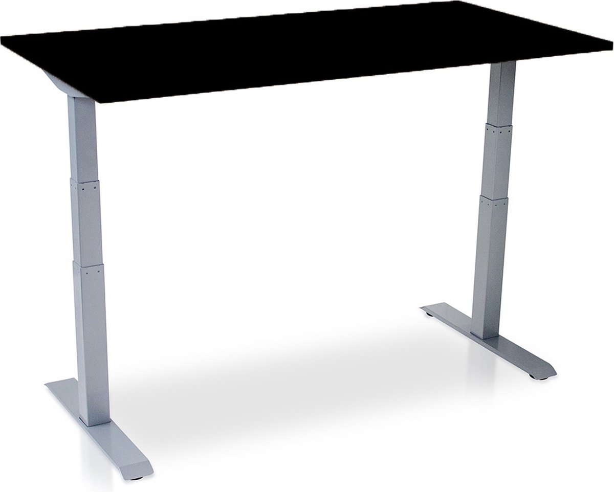 Zit-sta bureau elektrisch verstelbaar - MRC PRO-L 2.0 NEN-EN 527 | 180 x 80 cm | frame aluminium - blad zwart | memory functie met 4 standen | 150kg draagvermogen