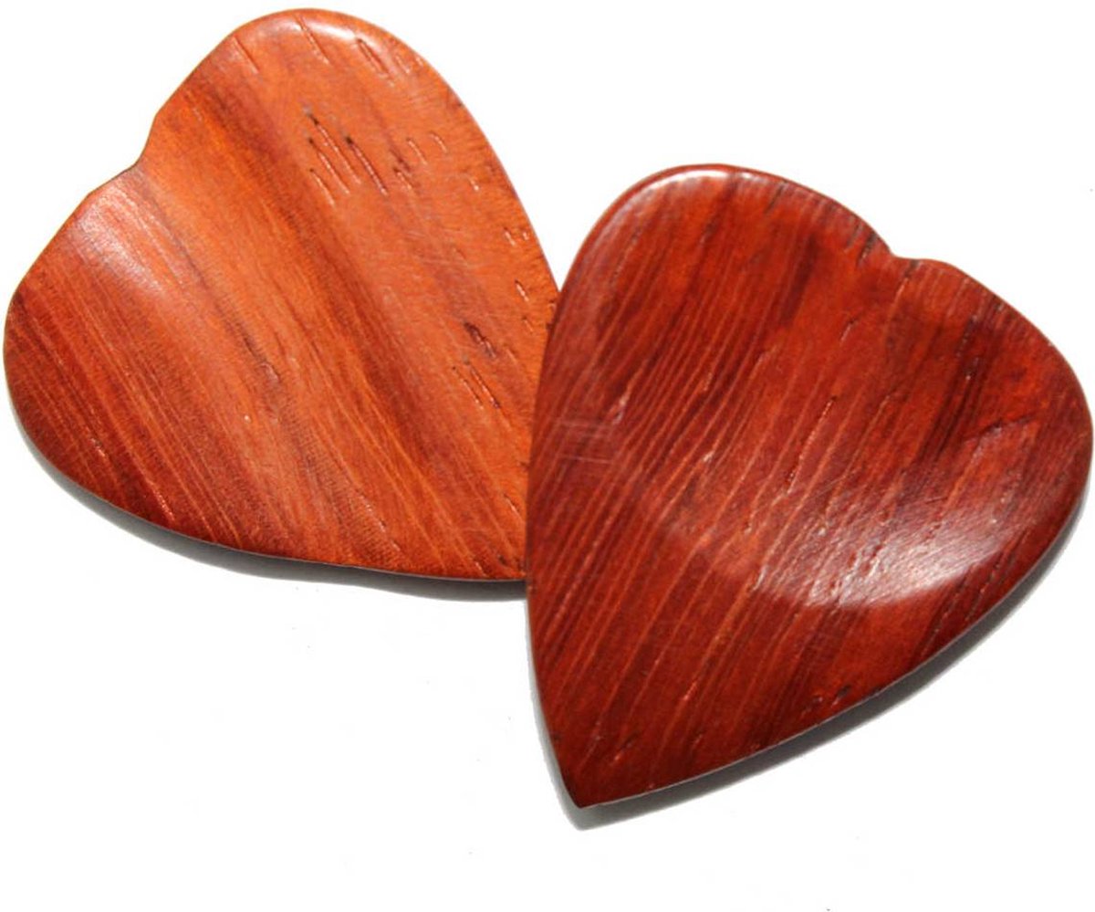 Padoek hartvormige houten 2-pack plectrum 3.00 mm