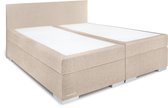 Beddenleeuw Boxspring Bed Sara - 180x210 - Incl. Pocketmatras + Hoofdbord - Ecru