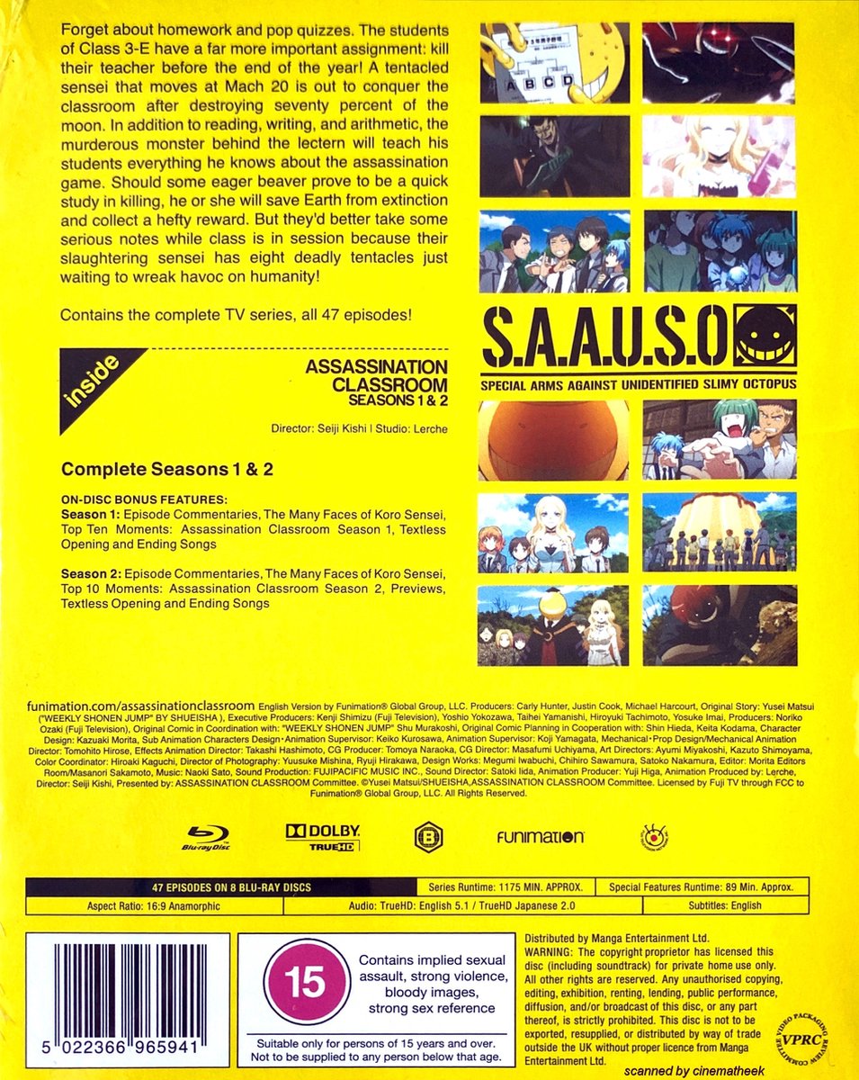 Anime - Assassination Classroom: The Complete Series (Blu-ray), nvt, Dvd's