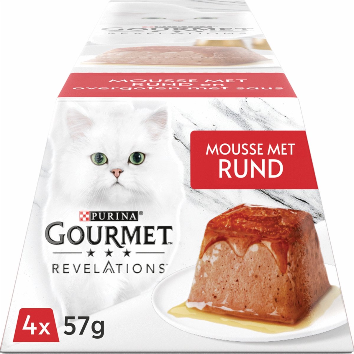 Purina Gourmet Revelations mousse met rund nat kattenvoer (57 gr) 6 trays (24 x 57 g)