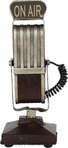 Decoratieve model microfoon 9*9*24 cm Zwart Ijzer