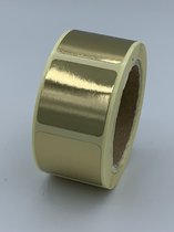 Gouden Sluitsticker - 250 Stuks - vierkant 25x25mm - hoogglans - metallic - sluitzegel - sluitetiket - chique inpakken - cadeau - gift - trouwkaart - geboortekaart - kerst