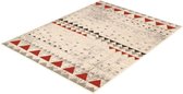 Vloerkleed Motief Remi | Ivoor & rood - 220 x 160 cm