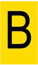 Mini letter B, geel zwart 14 x 19 mm - 54/vel