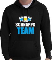 Apres ski trui met capuchon Schnapps team zwart  heren - Wintersport hoodie - Foute apres ski outfit/ kleding/ verkleedkleding L