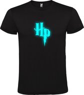 Zwart T-Shirt met “ Harry Potter “ afbeelding Glow in the dark Blauw Size S
