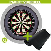 Mission Samurai 2 + Rubberen Dartmat 60*300 + Dartbordverlichting Basic XL (Grijs)