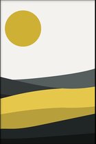 Walljar - Grey Tones Mountains II - Muurdecoratie - Poster met lijst