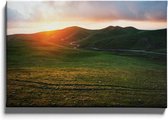 Walljar - Sunset Mountain - Muurdecoratie - Canvas schilderij