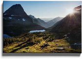 Walljar - Lake Sunset - Muurdecoratie - Canvas schilderij