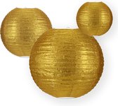 3x Gouden lampion met glitters - 80cm - 50cm - 35cm - Lampionnen - Feestdecoratie