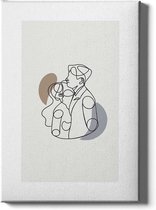 Walljar - Hug Line Art - Muurdecoratie - Canvas schilderij