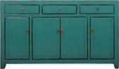 Fine Asianliving Antiek Chinees Dressoir Teal Glanzend B155xD40xH94cm Chinese Meubels Oosterse Kast