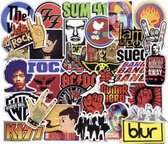 Retro/Rock Stickers | Muziek, John Lennon, Slipknot, Kurt Cobain, The Beatles, My Chemical Romance, AC/DC,  Etc. | 52 Stickers - voor laptop, ipad, telefoon, schrift, muur etc.