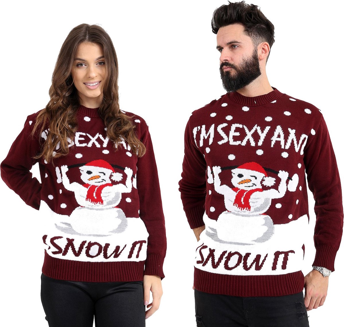 Foute Kersttrui voor Dames & Heren - I'm Sexy And I Snow It - Wintersport Kerst trui Rood voor Mannen & Vrouwen Maat XXXL - Unisex