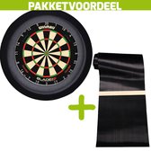 Winmau Blade 6 Triple Core + Rubberen Dartmat 120*300 incl oche + Dartbordverlichting Basic (Zwart)