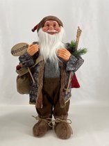 Kerstman pop 60cm Bruin/Grijs Decoratie Cadeau Kerst