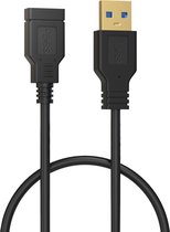 Qost - USB-A 3.0 Verlengkabel - 1 meter - USB 3.0 Female naar USB 3.0 Male - Gold Plated - Snelheid tot 5Gbps