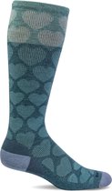 Sockwell Heart Throb Dames Compressiekousen Klasse 1 Blue Ridge | Blauw | 32% Merinowol | Maat M/L | SW108W.625