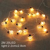 Ledlampjes - 20 LED - Lichtslinger 2 Meter - Kerstverlichting - Kerstversiering - Sneeuwpop - Lichtketting Sneeuwman - Lichtslinger Sneeuwpop - Nieuwjaar - lichtsnoer - sfeerverlic