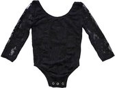 kanten romper zwart 74 - Baby Cadeau - kraamcadeau - feestelijke outfit baby - romper met kant