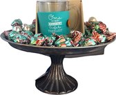 Schaal met voet - Sorini bonbons - Theeglas Oma - Lint met tekst