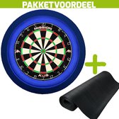 Mission Axis + Rubberen Dartmat 90*250 + Dartbordverlichting Deluxe (Blauw)