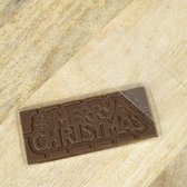 Suikervrije Chocoladetablet Merry X-Mas, melk