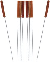 32x Barbecuespiezen/vleespennen houten handvat 32 cm - Barbecue/bbq spiezen/pennen