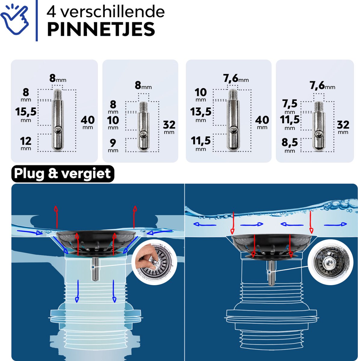 Ensemble de vidange d'évier de cuisine en acier inoxydable avec panier à  crépine, bouchon de vidange, kit de vidange d'évier, soignée, 3 -1/2 -  AliExpress