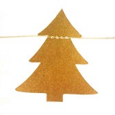 Imbarro kerst hanger, kerst slinger, tree confetti, goud, handgemaakt, 3m lang