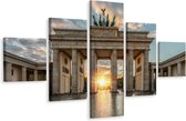 Schilderij - Brandenburgse poort Berlijn, 5 luik, Premium print
