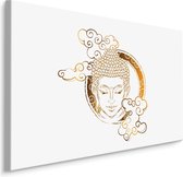 Schilderij - Boeddha in de Wolken, Premium Print, 5 maten
