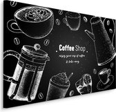 Schilderij - Reclame voor Koffie, Getekend, Premium Print