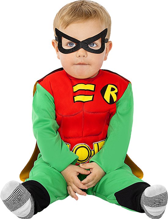 FUNIDELIA Robin kostuum voor baby - Maat: 69 - 80 cm - Rood