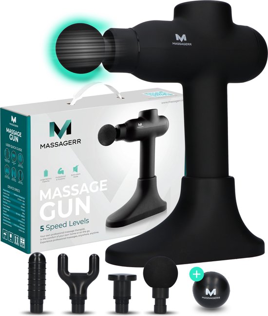 Massagerr® Massage Gun Professioneel - Massage Apparaat - Inclusief Standaard