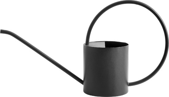 Water pitcher, black, circle handle gieter