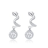 Yolora Elegance Oorhangers met Kalpa Camaka Kristallen - Zilverkleurig - 18K Witgoud Verguld - Vrouwen Oorbellen Zilver - Sieraden - Luxe Giftbox - Geschenkdoos - Cadeau doos - Exclusieve Ges