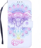 LuxeBass Boekhoesje met print geschikt voor Xiaomi Mi 11 Lite - Elephant 3D - telefoonhoes - gsm hoes - telefoonhoesjes