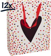 12st. Stevige draagtassen thema LOVE Valentijn (32x26x10)cm| zak | cadeautasje | gift bag | verpakking | zakken hart