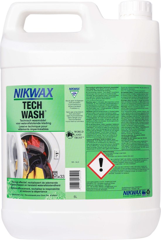 Nikwax Tech wasmiddel voor waterafstotend materiaal - 5L | bol.com