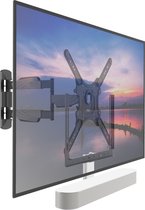 Cavus Draaibare en Kantelbare Tv Muurbeugel geschikt voor Sonos Beam Soundbar  & 32 - 50 Inch Televisies t/m 20 Kg - Wit